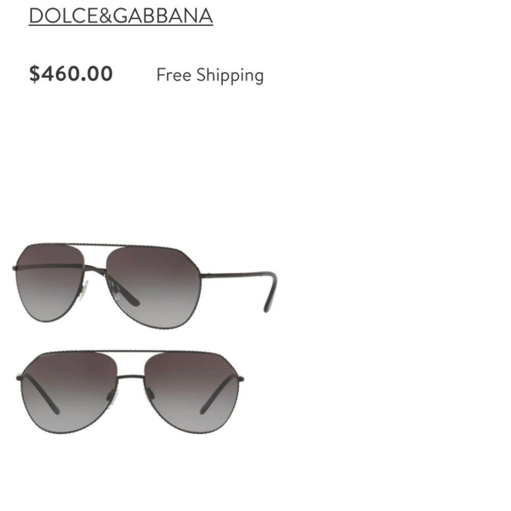 Dolce & Gabanna Pilot Sunglasses NEW WITH TAGS